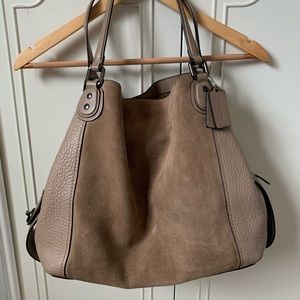 Coach suede and leather shoulder bag